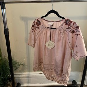 Comfy Pink Embroidered Top
